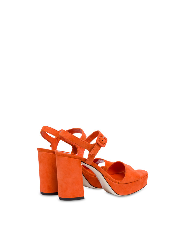 Pollini Sandali Con Plateau In Camoscio Seventy Coral 2025