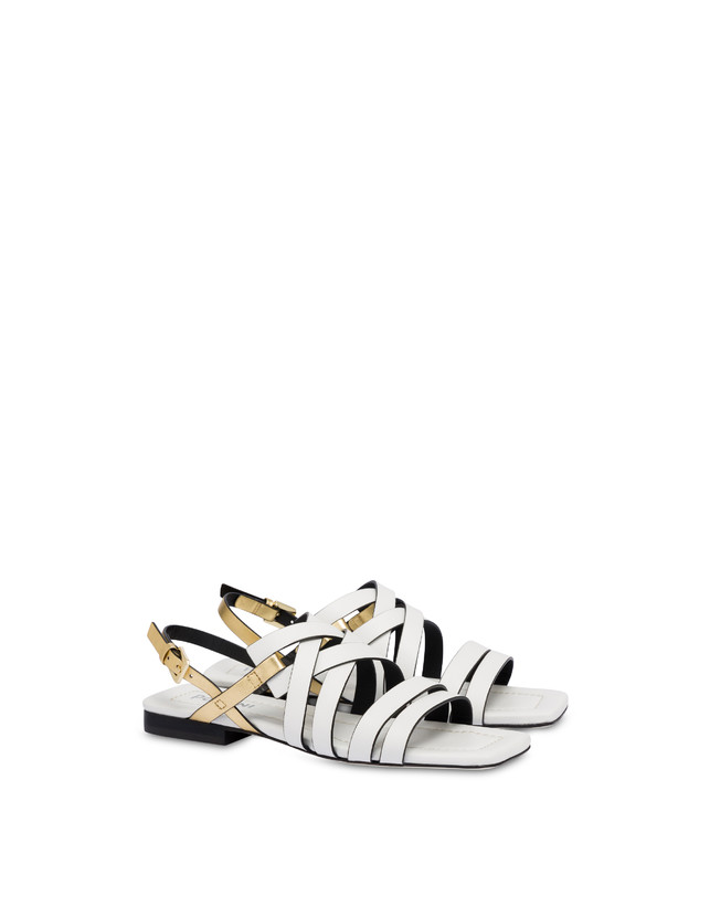 Pollini Sandali Flat Incontri Bianco/oro Fino Al -60%