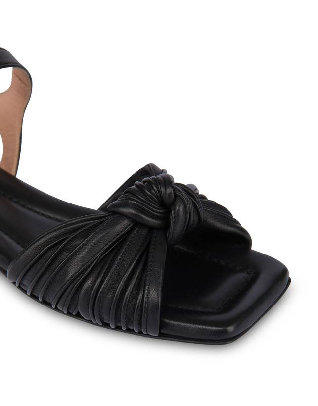 Pollini Sandali Flat In Nappa Sailor Knot Nero Sottocosto