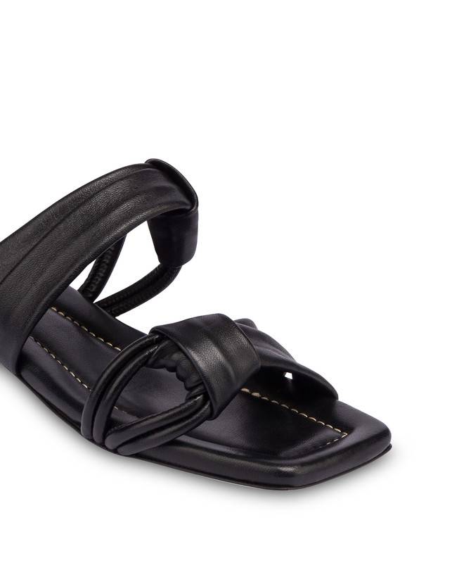 Pollini Sandali Flat In Nappa Lady Tie Nero Sconto