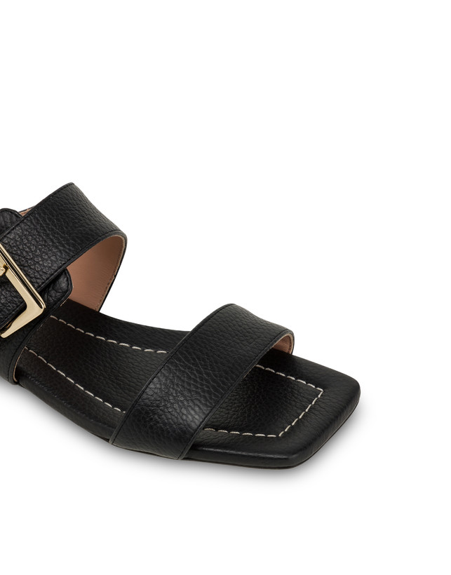 Pollini Sandali Flat In Vitello Bottalato Ethos Nero Offerta
