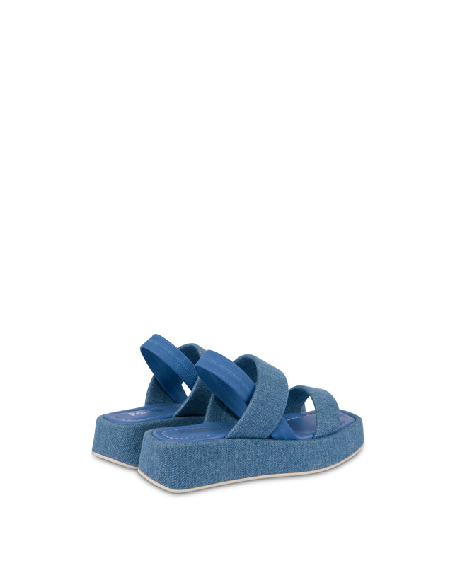Pollini Sandali Flatform In Tessuto Denim Denim Online
