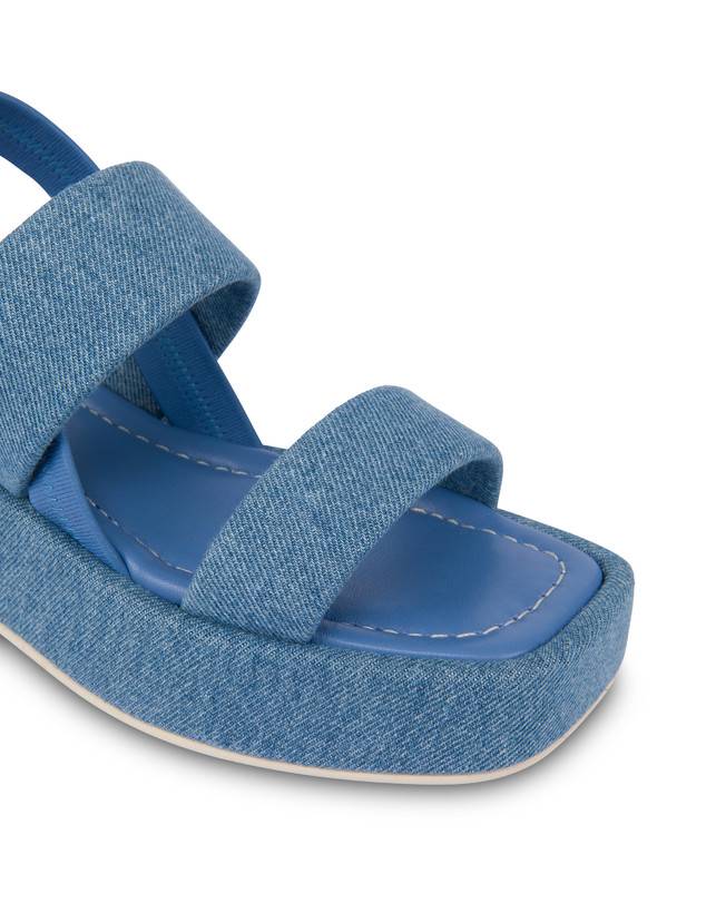 Pollini Sandali Flatform In Tessuto Denim Denim Online