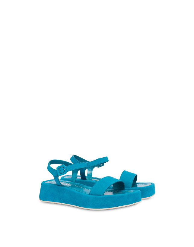 Pollini Sandali Flatform In Camoscio Seventy Pool Outlet