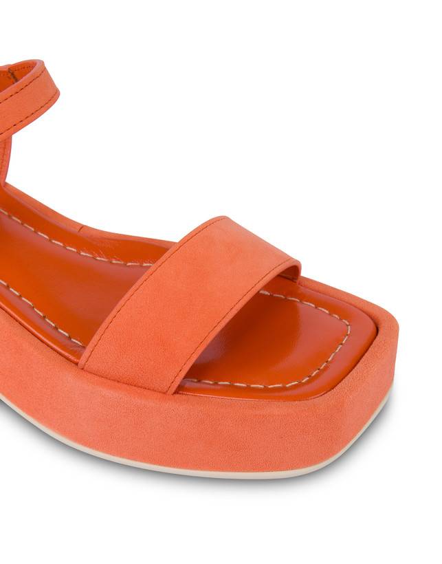 Pollini Sandali Flatform In Camoscio Seventy Coral In Vendita