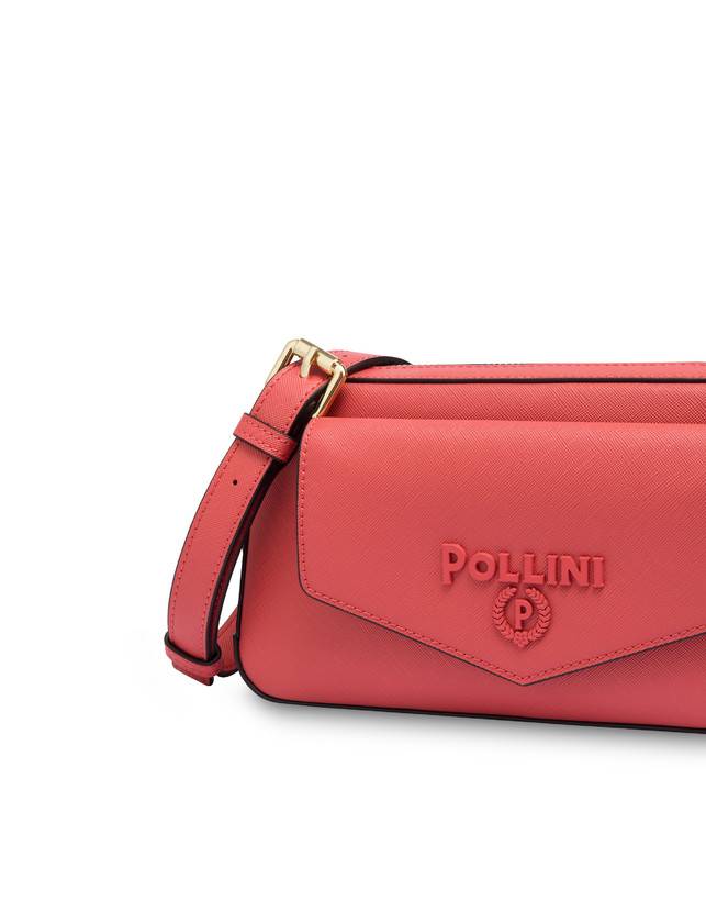 Pollini Borsa A Tracolla Con Maxi Lettering Safari Arancio Offerte