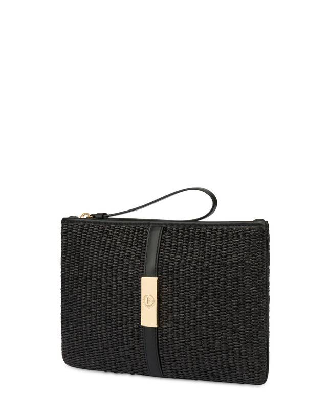 Pollini Pochette In Paglia Essence Nero Vendita Economica