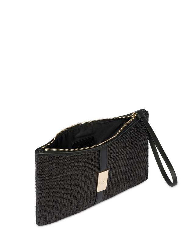 Pollini Pochette In Paglia Essence Nero Vendita Economica