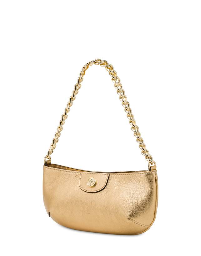 Pollini Pochette Mail In Vitello Laminato Oro Saldi Di Fabbrica
