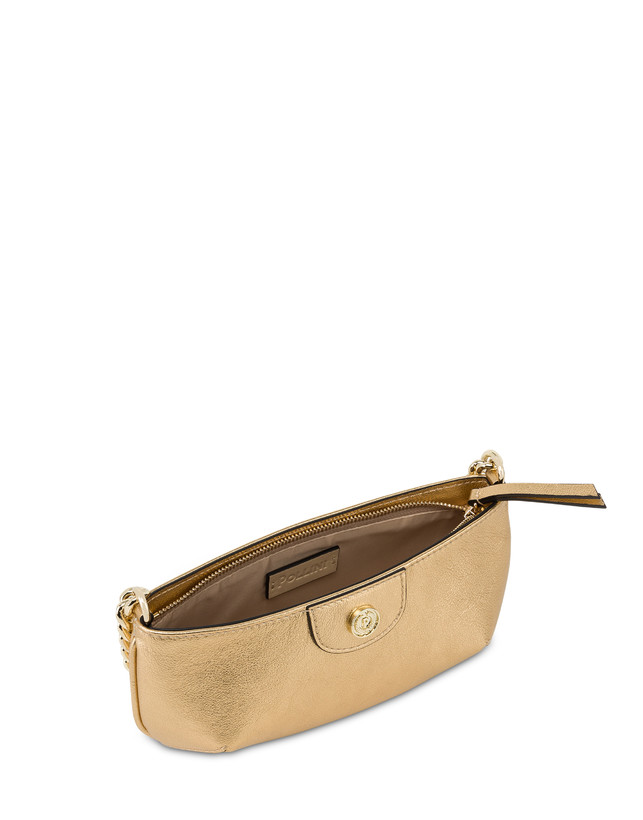 Pollini Pochette Mail In Vitello Laminato Oro Saldi Di Fabbrica