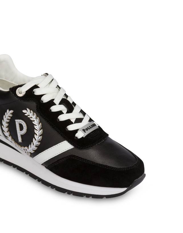 Pollini Sneakers Con Dettagli Laminati Speedy Nero/nero/bianco/argento Moda