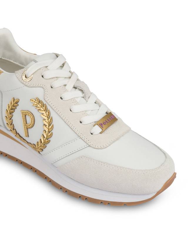 Pollini Sneakers Con Dettagli Laminati Speedy Bianco/ghiaccio/bianco/oro 2025