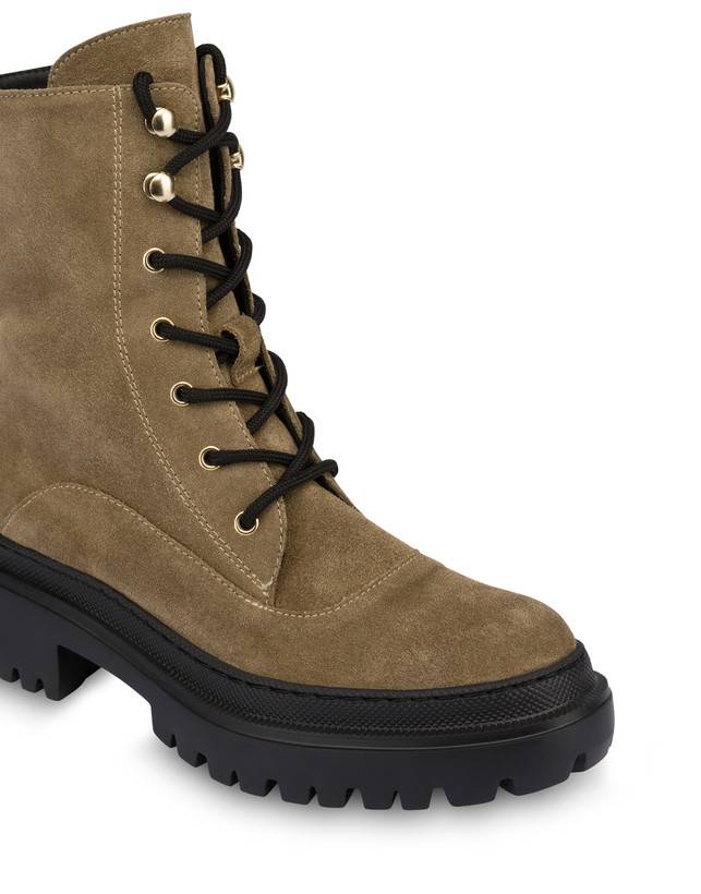 Pollini Combat Boot In Crosta Winter Step Sabbia Qualità