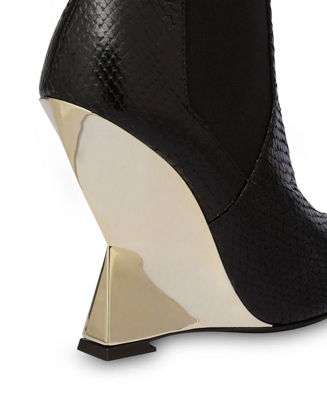 Pollini Beatles In Capra Stampa Pitone Extravagance Nero/platino Acquista Ora