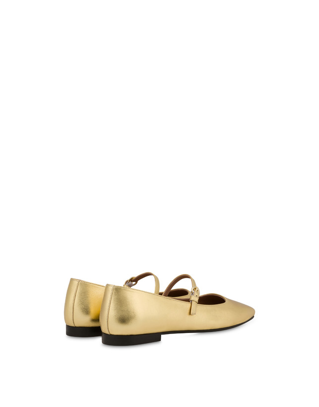 Pollini Ballerine In Nappa Laminata Nina Oro Sottocosto