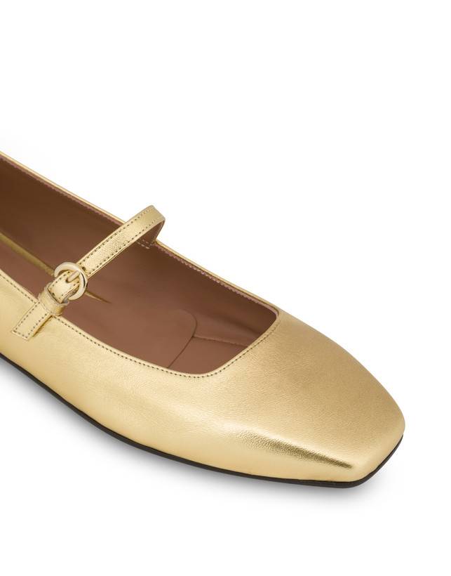 Pollini Ballerine In Nappa Laminata Nina Oro Sottocosto