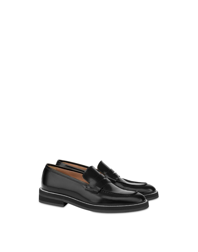 Pollini Mocassini In Vitello Abrasivato Mannish Bling Bling Nero/strass Offerta