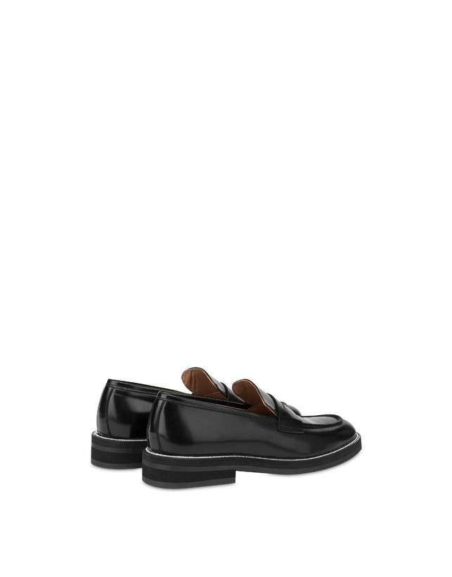 Pollini Mocassini In Vitello Abrasivato Mannish Bling Bling Nero/strass Offerta