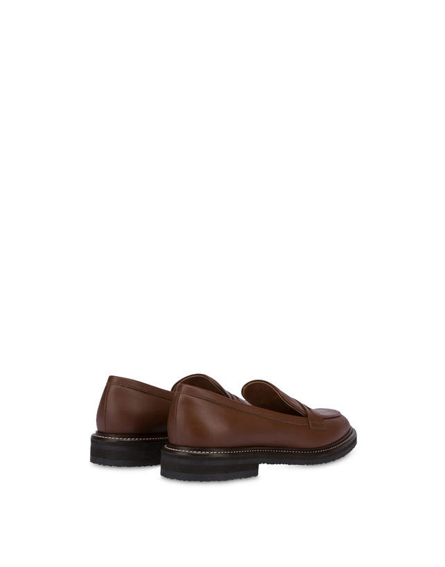 Pollini Mocassini In Vitello Artisan Touch Legno/legno Economico