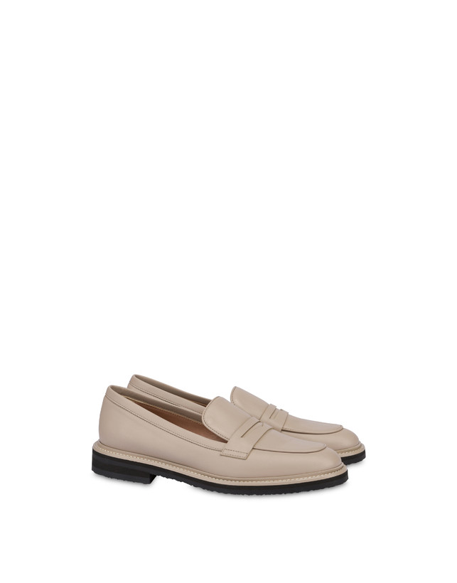 Pollini Mocassini In Vitello Artisan Touch Sabbia/sabbia Online
