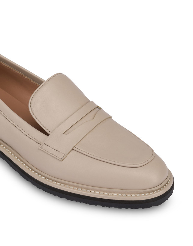 Pollini Mocassini In Vitello Artisan Touch Sabbia/sabbia Online