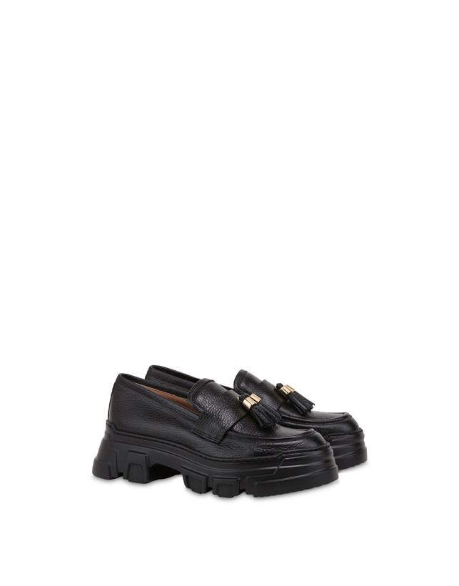 Pollini Mocassini In Vitello Stampa Alce Lady Brave Nero Outlet