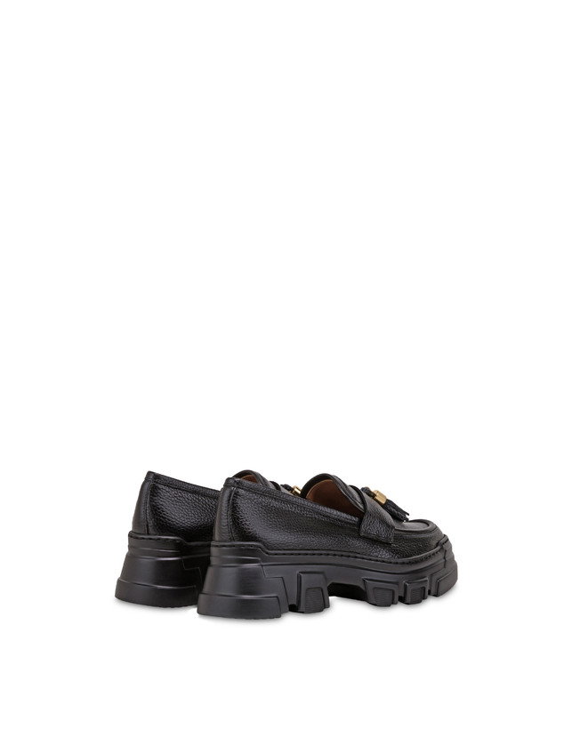 Pollini Mocassini In Vitello Stampa Alce Lady Brave Nero Outlet