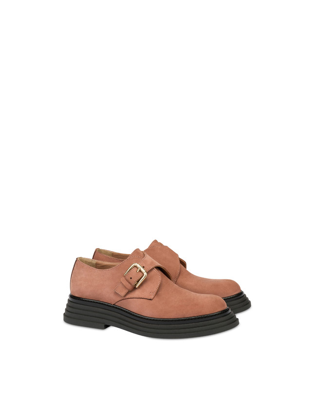 Pollini Monk Strap In Nabuk Stairway Antico Hotsell