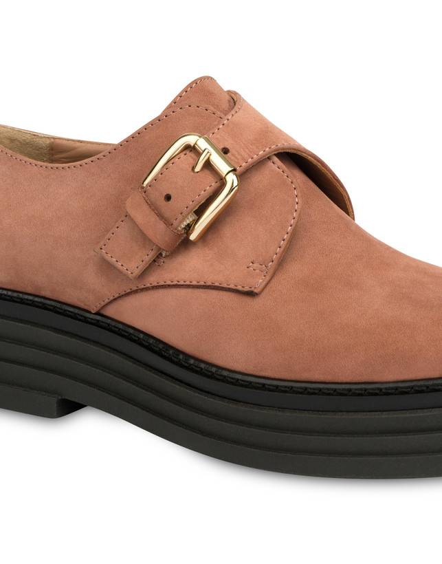 Pollini Monk Strap In Nabuk Stairway Antico Hotsell