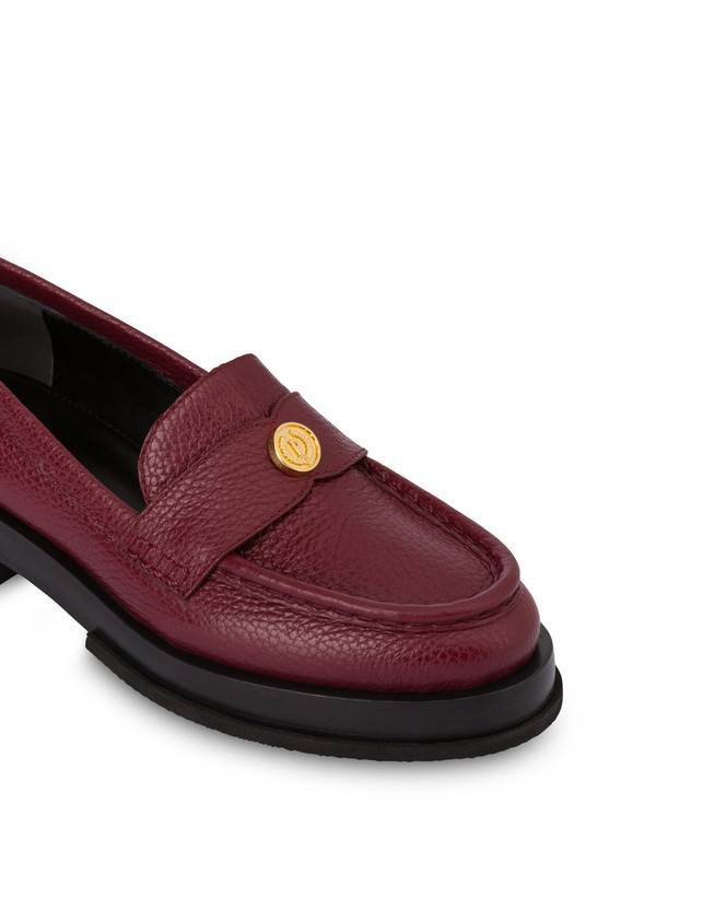 Pollini Mocassini Penny In Vitello Stampa Alce Code Bordeaux Vendita Economica