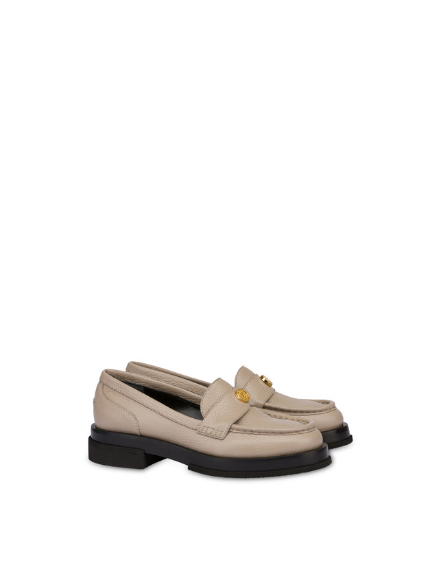 Pollini Mocassini Penny In Vitello Stampa Alce Code Avorio Super sconto