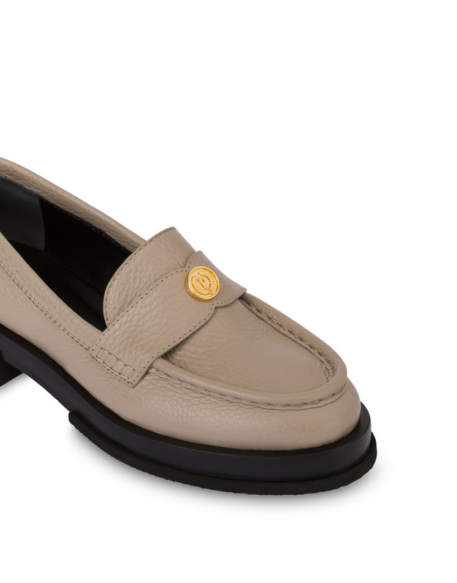 Pollini Mocassini Penny In Vitello Stampa Alce Code Avorio Super sconto