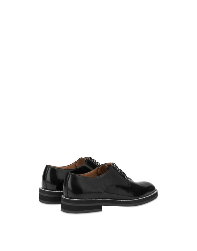 Pollini Derby In Vitello Abrasivato Mannish Bling Bling Nero/strass Negozio