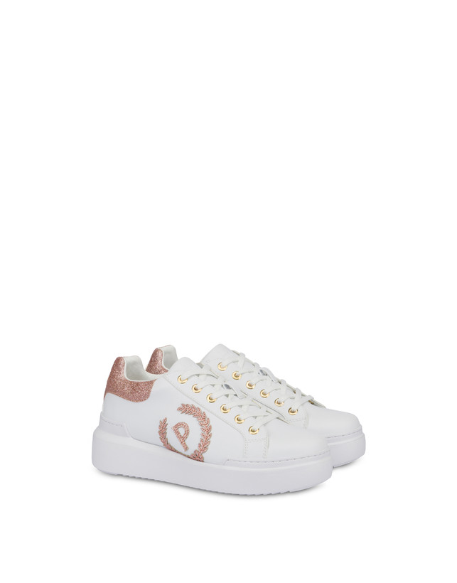Pollini Sneakers Carrie Con Glitter Bianco/antico In Saldo