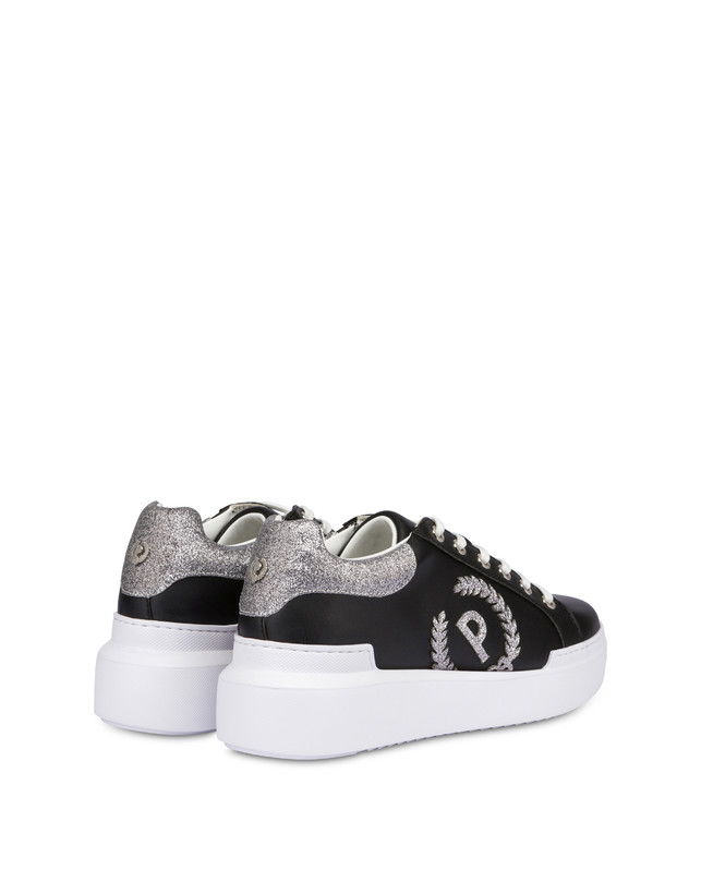 Pollini Sneakers Carrie Con Glitter Nero/acciaio Nuova