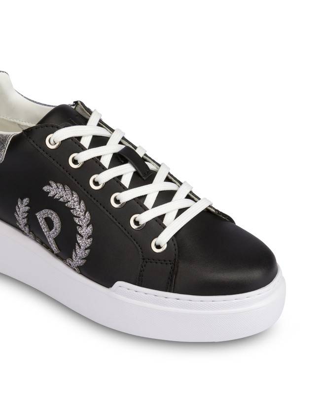 Pollini Sneakers Carrie Con Glitter Nero/acciaio Nuova