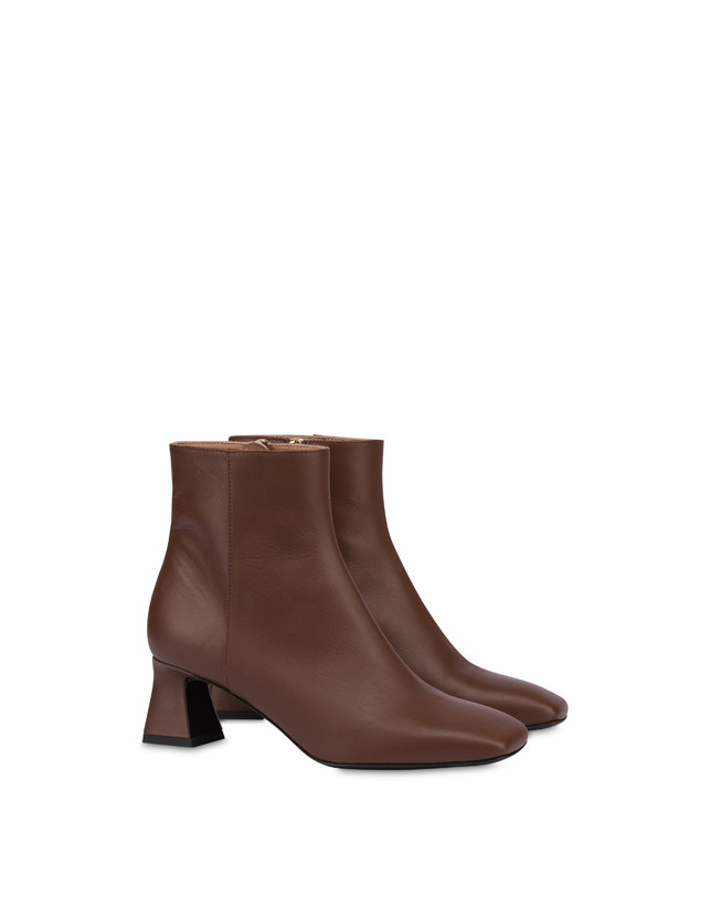 Pollini Stivaletti In Nappa Nina Legno Nuovo