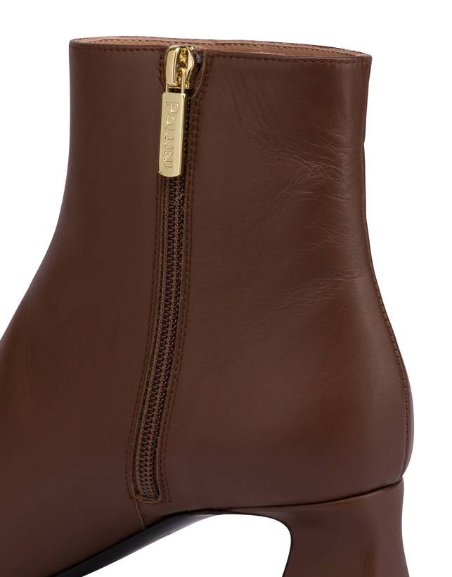 Pollini Stivaletti In Nappa Nina Legno Nuovo