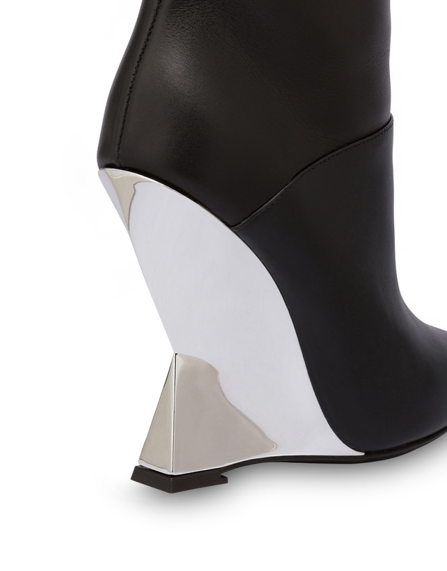 Pollini Stivali In Vitello Extravagance Nero/argento Qualità