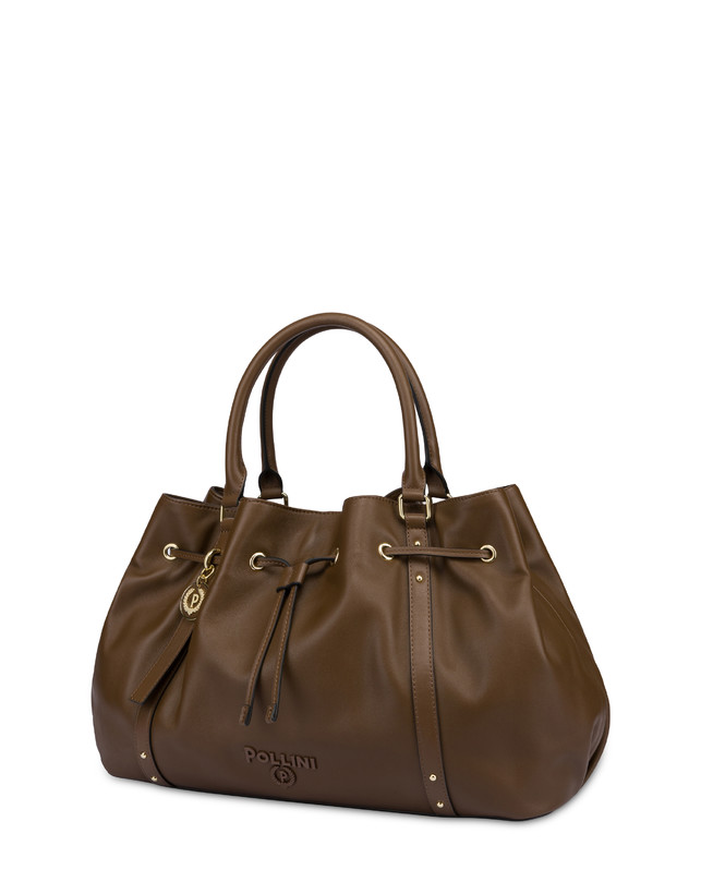 Pollini Borsa Doppio Manico In Nappa Serena Marrone/marrone Convenienza