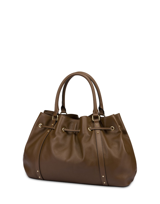 Pollini Borsa Doppio Manico In Nappa Serena Marrone/marrone Convenienza