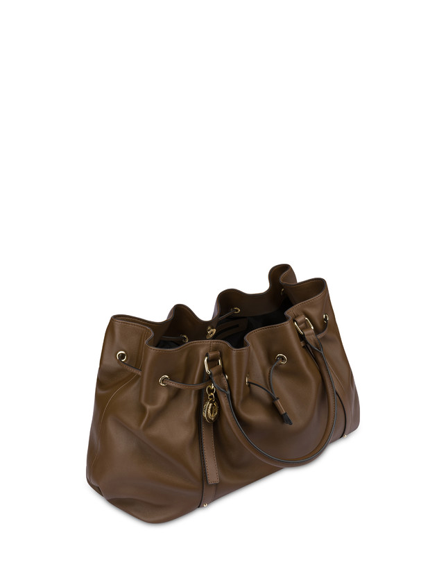 Pollini Borsa Doppio Manico In Nappa Serena Marrone/marrone Convenienza