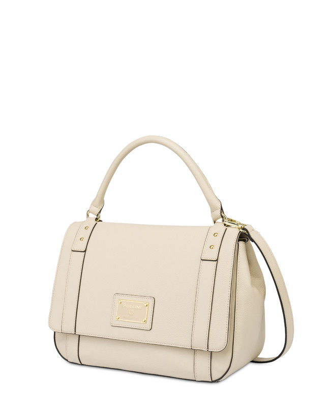 Pollini Borsa Top Handle In Vitello Serena Avorio In Saldo