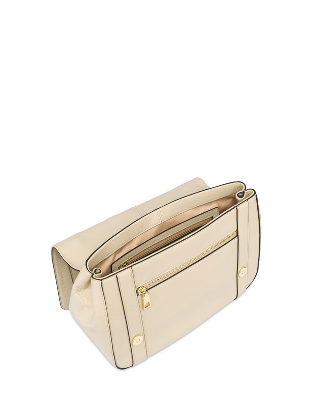 Pollini Borsa Top Handle In Vitello Serena Avorio In Saldo