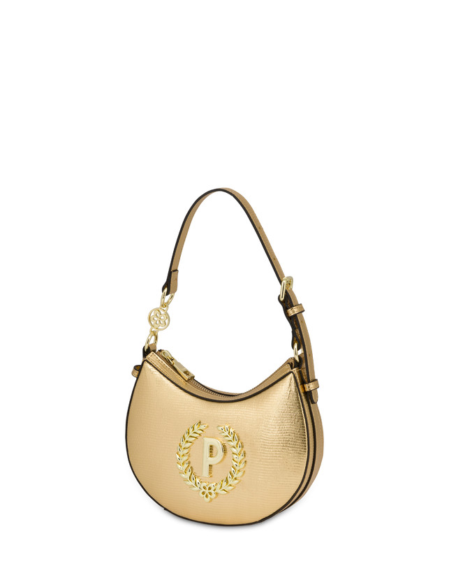 Pollini Mini Hobo Bag Laminata Ibis Oro 2025