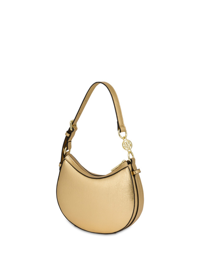 Pollini Mini Hobo Bag Laminata Ibis Oro 2025