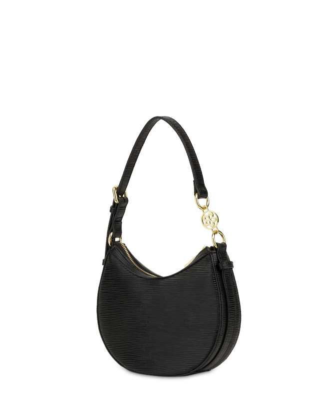 Pollini Hobo Bag Mini Ibis Nero In Linea