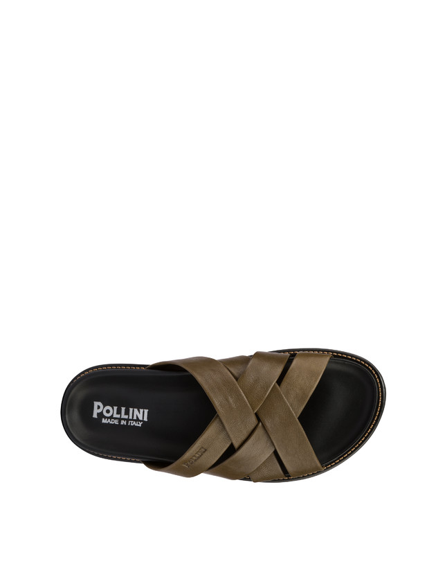 Pollini Ciabatte In Nappa Natural Feeling Militare Pezzi Unici