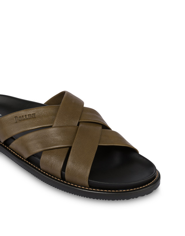 Pollini Ciabatte In Nappa Natural Feeling Militare Pezzi Unici