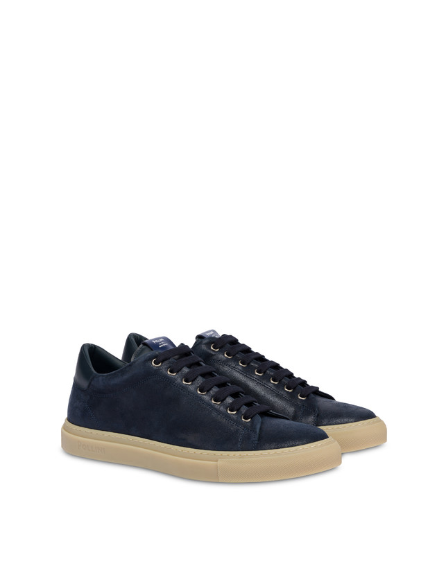 Pollini Sneakers In Crosta Tennis Club Blu Smaltimento dello stoccaggio